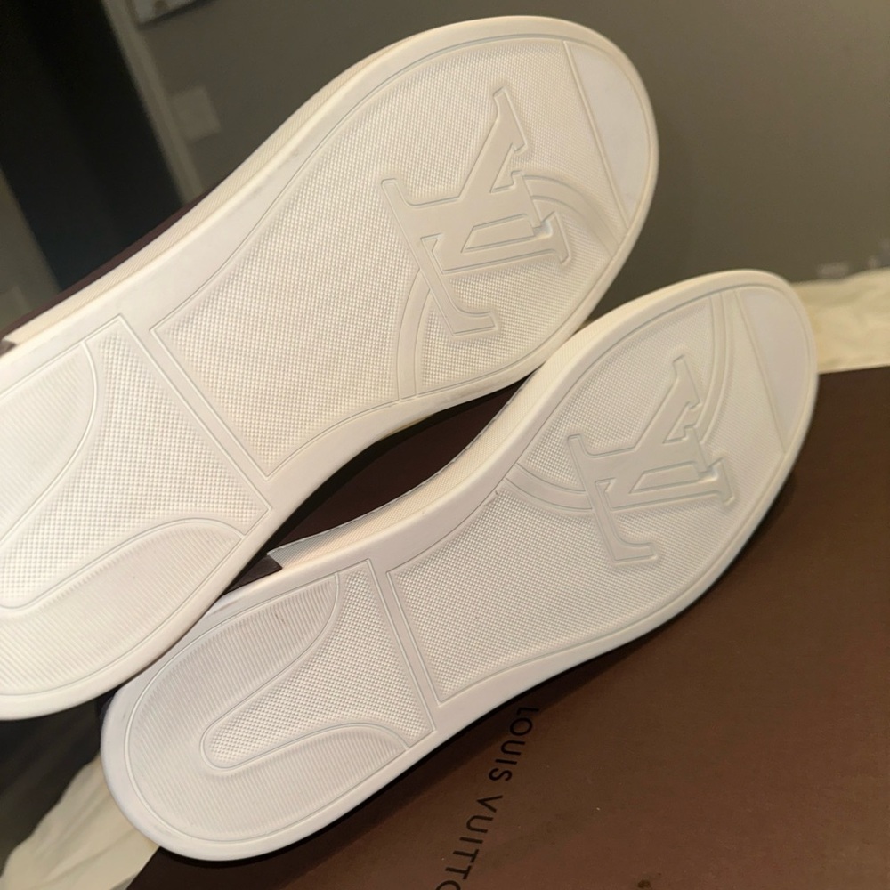Louis Vuitton Brown and Gold Sneakers - Picture 7 of 10